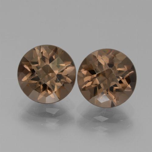 أحجار كوارتز سموكى بنى طبيعية، قصة دائرى، VVS-VS، وزنها 3.59 قيراط