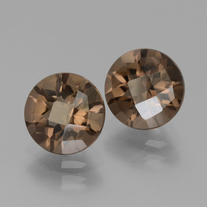أحجار كوارتز سموكى بنى طبيعية، قصة دائرى، VVS-VS، وزنها 3.59 قيراط