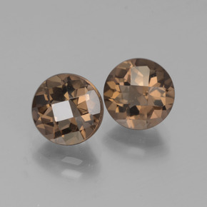 أحجار كوارتز سموكى بنى خبز الزنجبيل طبيعية، قصة دائرى، قليلا جدا، وزنها 3.79 قيراط