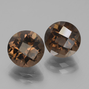 أحجار كوارتز سموكى بنى متوسط طبيعية، قصة دائرى، قليلا جدا، وزنها 3.97 قيراط