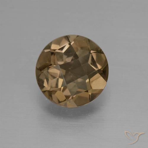 1.39ct طبيعي بنى دافئ كوارتز سموكى, دائري, VVS