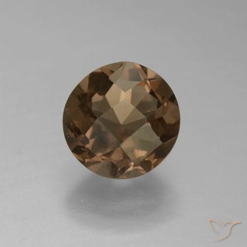 1.53ct طبيعي بنى داكن-متوسط كوارتز سموكى, دائري, قليلا جدا