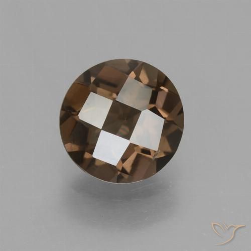 1.49ct طبيعي بنى متوسط كوارتز سموكى, دائري, VVS-VS