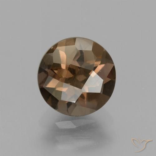 1.57ct طبيعي بنى متوسط كوارتز سموكى, دائري, VVS-VS