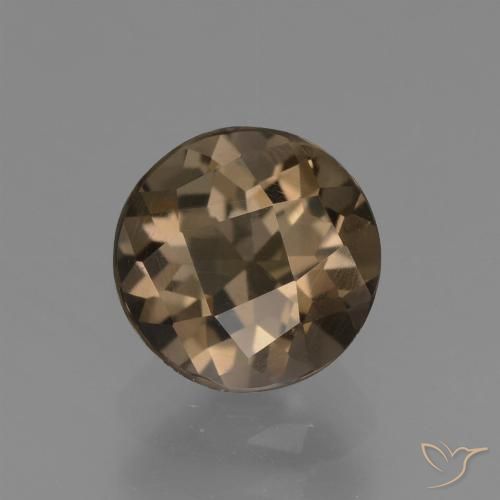 1.63ct طبيعي موكا فاتح كوارتز سموكى, دائري, VVS-VS
