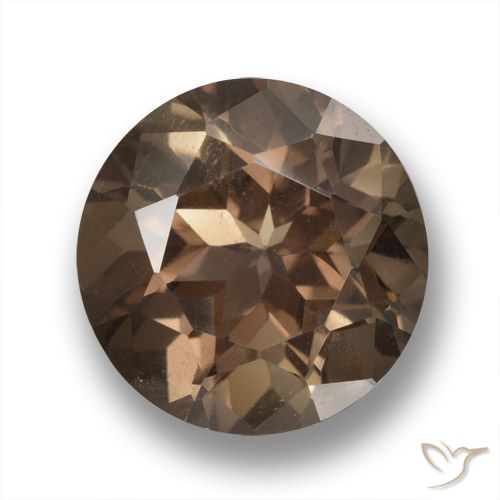 6.34ct طبيعي بنى دافئ كوارتز سموكى, دائري, VVS-VS