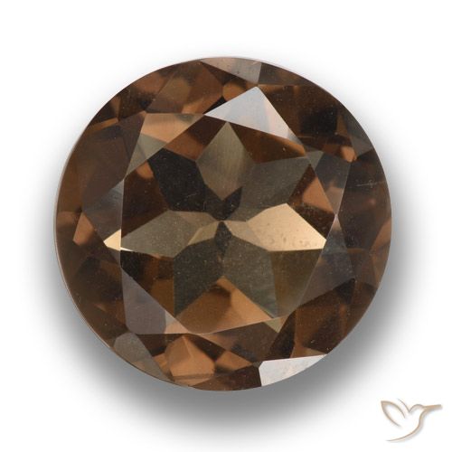 9.60ct طبيعي بنى الجوزية كوارتز سموكى, دائري, VVS