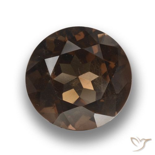 3.96ct طبيعي بني غامق كوارتز سموكى, دائري, قليلا جدا