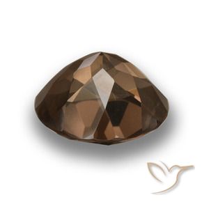 كوارتز سموكى بني غامق طبيعي، دائري، 3.96 قيراط، قليلا جدا