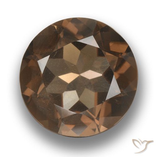 5.04ct طبيعي بنى الجوزية كوارتز سموكى, دائري, قليلا جدا