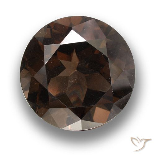 11.07ct طبيعي بني غامق كوارتز سموكى, دائري, VVS