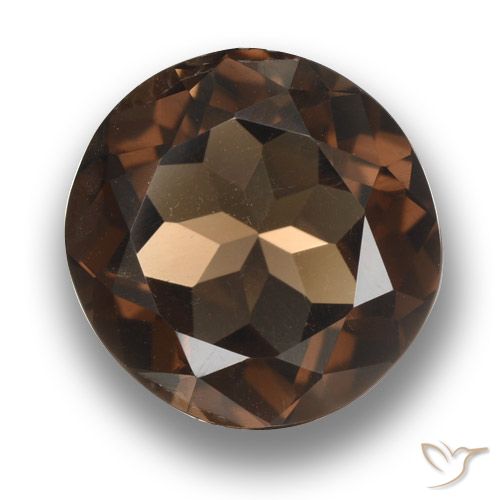 4.61ct طبيعي بني غامق كوارتز سموكى, دائري, VVS