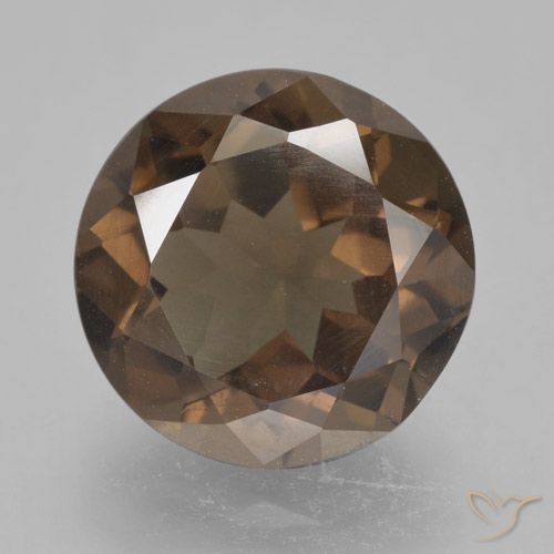 4.15ct طبيعي بنى الجوزية كوارتز سموكى, دائري, VVS-VS