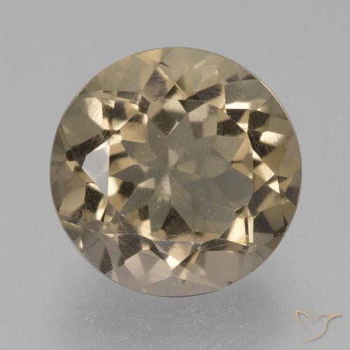 4.17ct طبيعي بنى فاتح-متوسط كوارتز سموكى, دائري, قليلا جدا