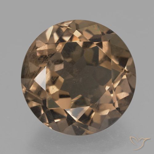 12.65ct طبيعي بنى متوسط كوارتز سموكى, دائري, قليلا جدا
