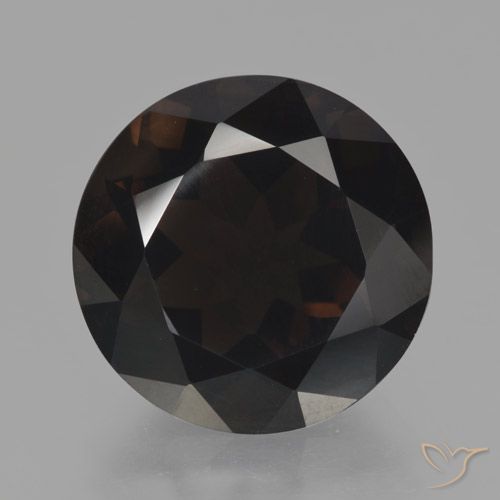 11.92ct طبيعي بني غامق كوارتز سموكى, دائري, VVS