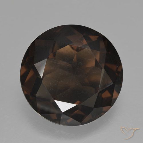 10.34ct طبيعي بني غامق كوارتز سموكى, دائري, VVS-VS