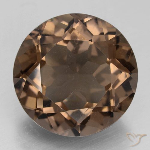 12.36ct طبيعي بنى متوسط كوارتز سموكى, دائري, قليلا جدا