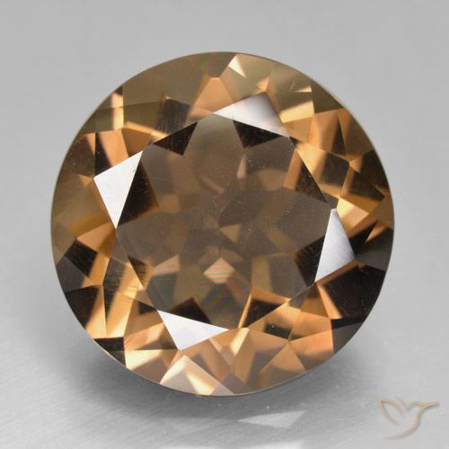 8.71ct طبيعي بنى متوسط كوارتز سموكى, دائري, VVS-VS