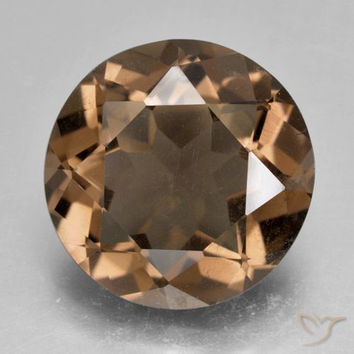 8.88ct طبيعي بنى دافئ كوارتز سموكى, دائري, قليلا جدا