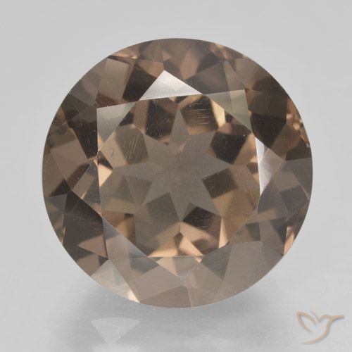 10.61ct طبيعي بنى دافئ كوارتز سموكى, دائري, قليلا جدا
