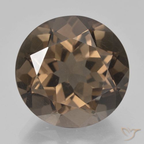 12.06ct طبيعي بنى الجوزية كوارتز سموكى, دائري, VVS-VS
