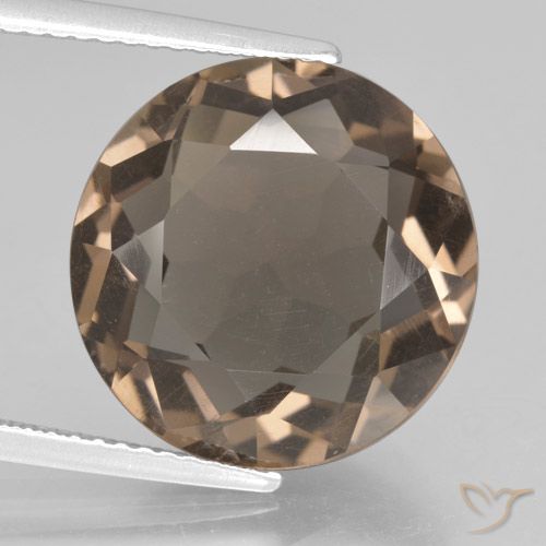 9.06ct طبيعي بنى دافئ كوارتز سموكى, دائري, قليلا جدا