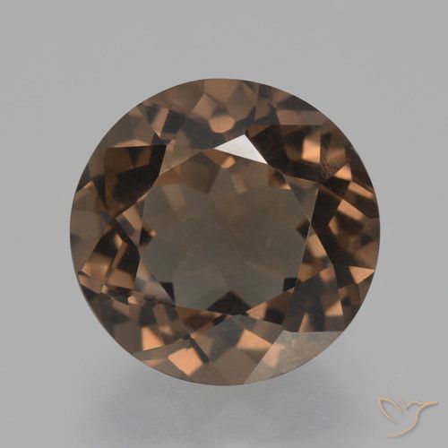 3.98ct طبيعي بنى متوسط كوارتز سموكى, دائري, VVS-VS