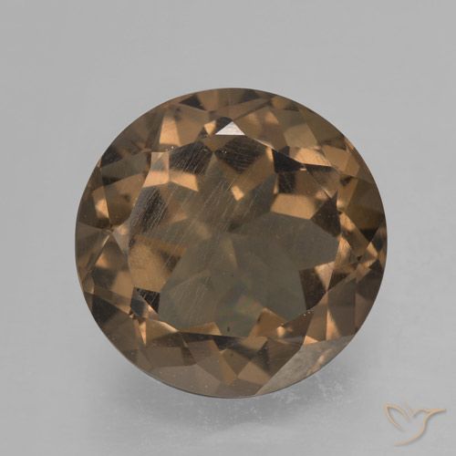 4.01ct طبيعي بنى خبز الزنجبيل كوارتز سموكى, دائري, VVS-VS