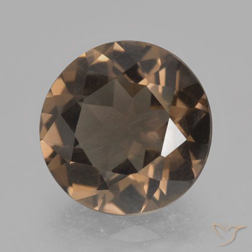 4.67ct طبيعي بنى داكن-متوسط كوارتز سموكى, دائري, VVS-VS