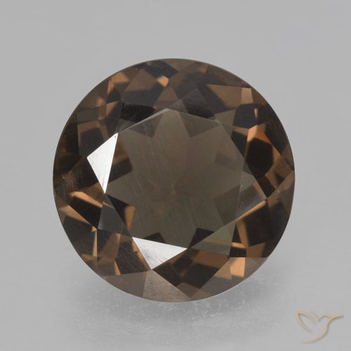 4.43ct طبيعي بنى الجوزية كوارتز سموكى, دائري, VVS-VS