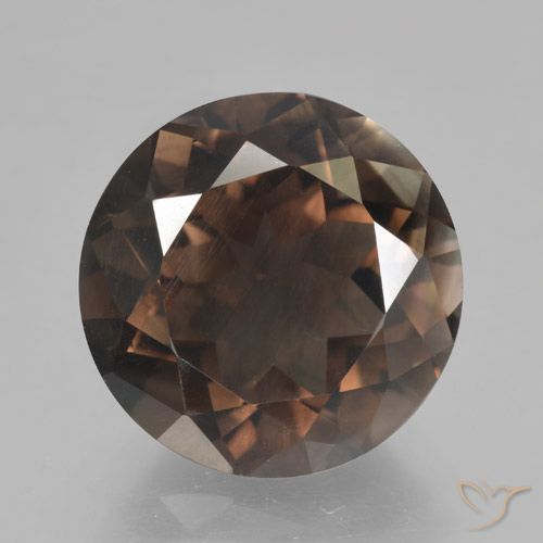 5.09ct طبيعي بنى الجوزية كوارتز سموكى, دائري, VVS-VS