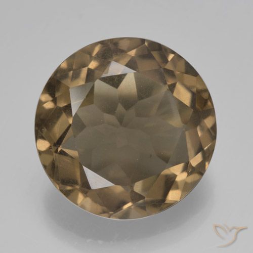 5.22ct طبيعي بنى فاتح-متوسط كوارتز سموكى, دائري, قليلا جدا