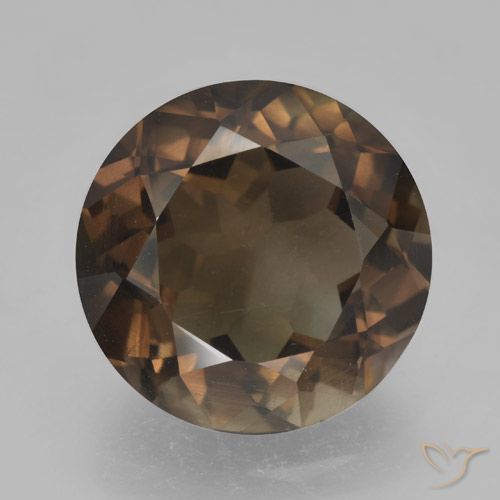 5.09ct طبيعي بني غامق كوارتز سموكى, دائري, VVS-VS