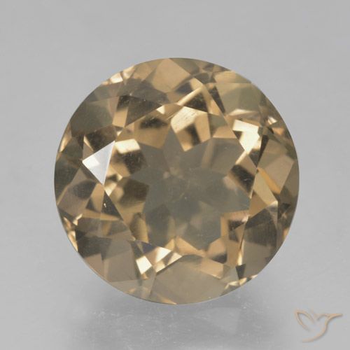 5.05ct طبيعي بنى خشبى كوارتز سموكى, دائري, قليلا جدا