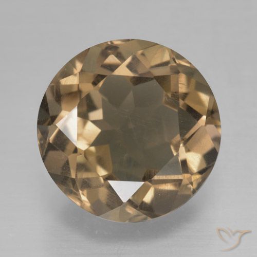 5.08ct طبيعي بنى فاتح-متوسط كوارتز سموكى, دائري, قليلا جدا