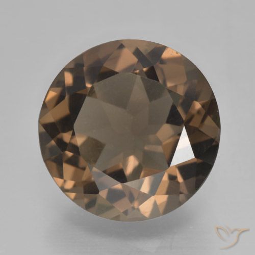 4.23ct طبيعي بنى متوسط كوارتز سموكى, دائري, VVS-VS