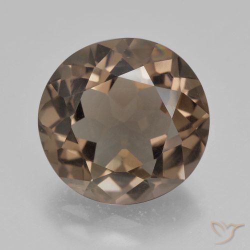 5.13ct طبيعي بنى الجوزية كوارتز سموكى, دائري, VVS-VS