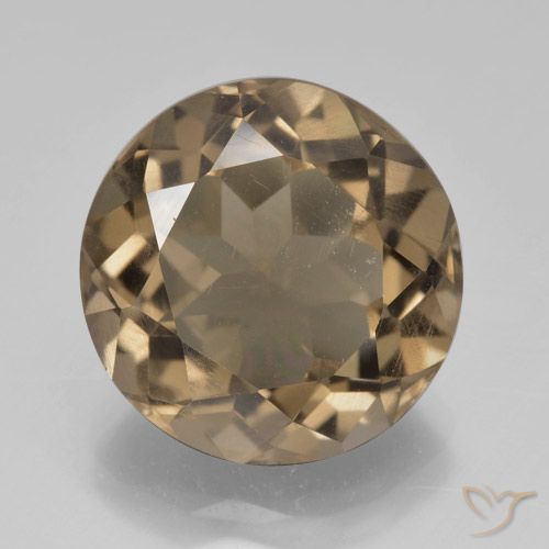 5.85ct طبيعي موكا فاتح كوارتز سموكى, دائري, قليلا جدا