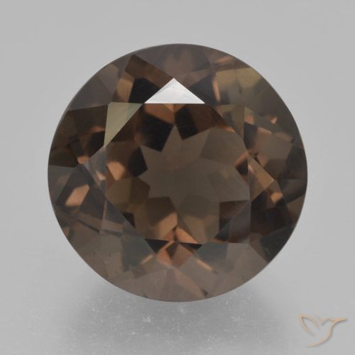 5.44ct طبيعي بنى متوسط كوارتز سموكى, دائري, VVS-VS