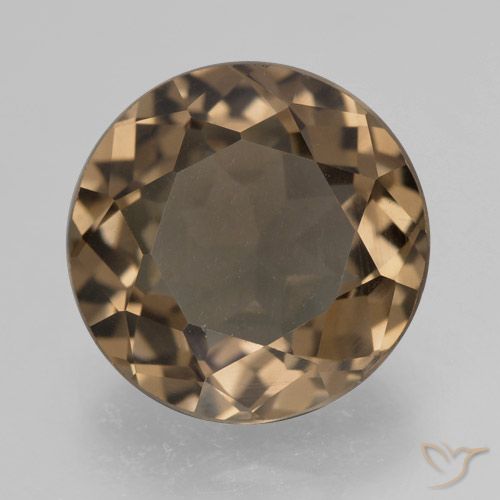 5.52ct طبيعي موكا فاتح كوارتز سموكى, دائري, قليلا جدا