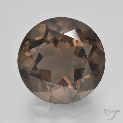 5.08ct طبيعي بنى متوسط كوارتز سموكى, دائري, VVS-VS