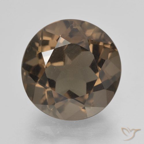 5.25ct طبيعي بنى الجوزية كوارتز سموكى, دائري, VVS-VS