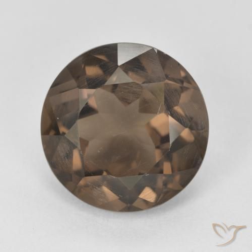 4.41ct طبيعي بنى متوسط كوارتز سموكى, دائري, VVS-VS