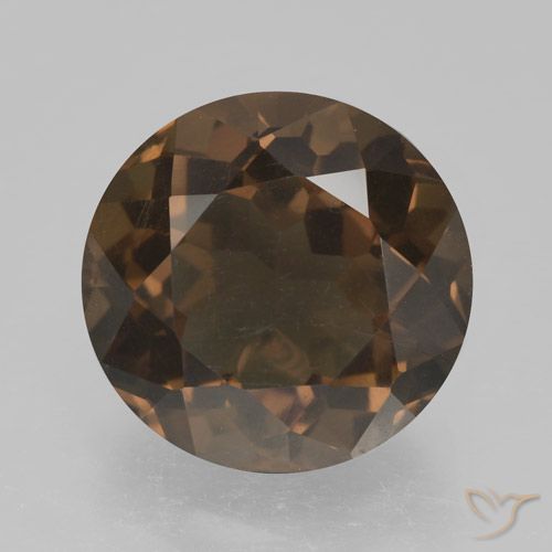 4.60ct طبيعي بنى الجوزية كوارتز سموكى, دائري, VVS-VS