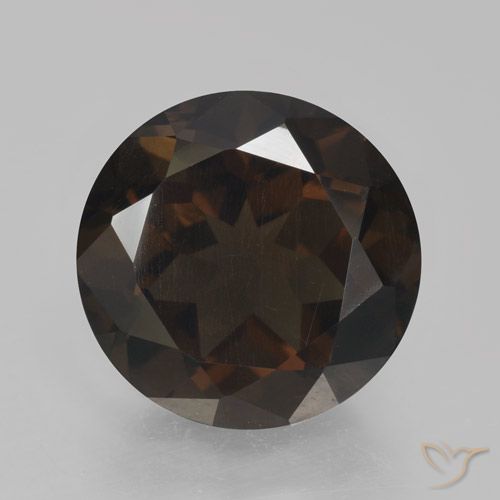 4.79ct طبيعي بنى شيكولاتى غامق كوارتز سموكى, دائري, VVS-VS