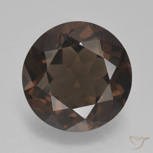 4.76ct طبيعي بنى الجوزية كوارتز سموكى, دائري, VVS-VS