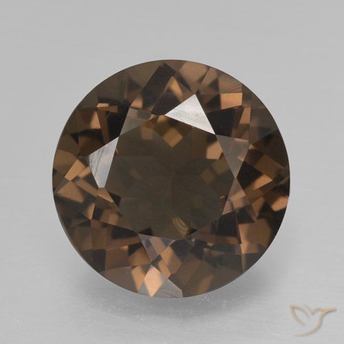 4.32ct طبيعي بنى الجوزية كوارتز سموكى, دائري, VVS-VS