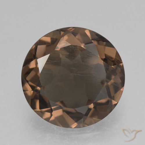 4.56ct طبيعي بنى خبز الزنجبيل كوارتز سموكى, دائري, قليلا جدا