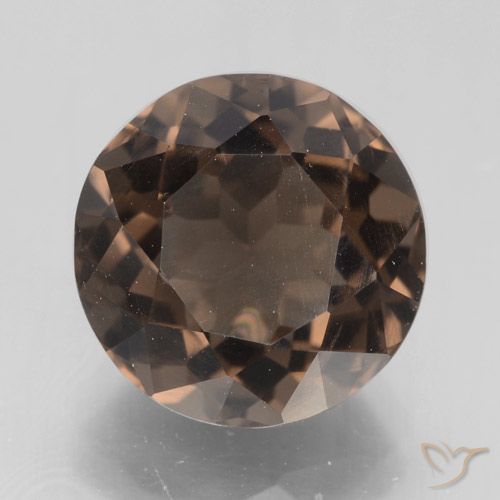 4.32ct طبيعي بنى داكن-متوسط كوارتز سموكى, دائري, VVS-VS